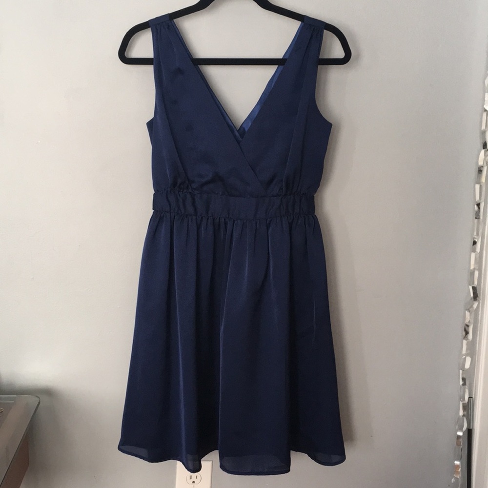 Navy blue mid length dress